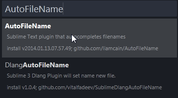 Настройка плагина AutoFileName редактора кода SublimeText